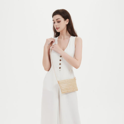 Straw Purse Crossbody Bags for Women Summer Purses Handbags Beach Straw Clutch Wristlet Wallets...