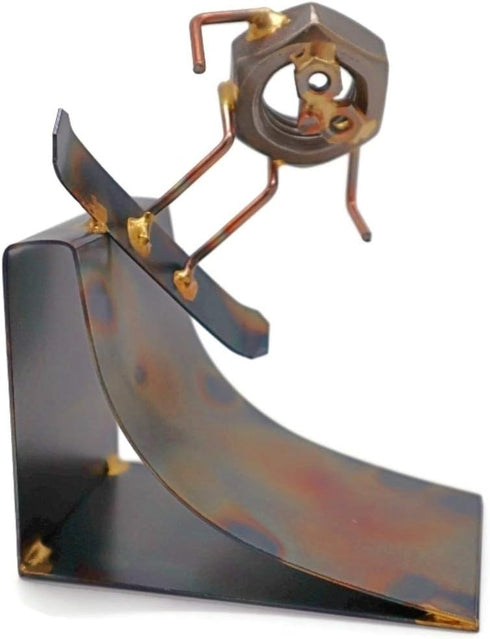 Snowboard Nut Collectible Handmade Metal Art Figurine, Desk Accessories, Trophy, Boss Gift, Home Office Décor, Collectible Figures...