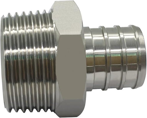 Beduan Stainless Steel PEX Garden Hose Adapter Fitting 3/4" PEX Barb to 3/4" GHT Male Connector for Outdoor Garden Irrigation Watering...