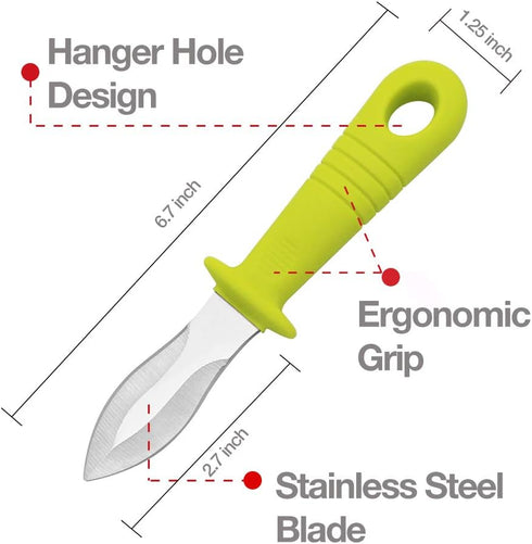 DRAGONFRUITEE Oyster Shucking Knife, Commercial Grade Clam and Shellfish tool With Ergonomic Grip And Anti-Slip Handle, Good For Home Restaurant K...