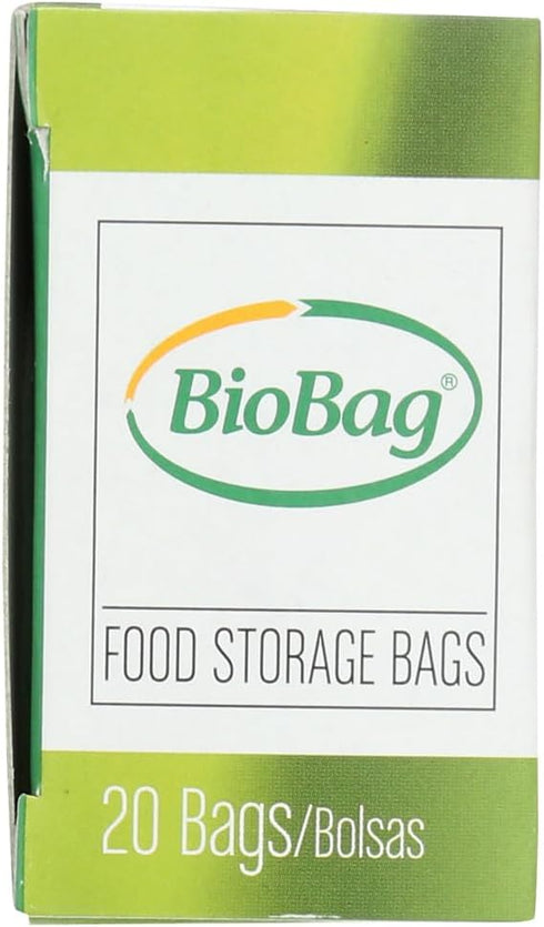 (3 Pack) BioBag Resealable Food Storage Bags, 20 Quart (7 IN x 8.7 IN) Bags per Box (Total 60 Bags)...