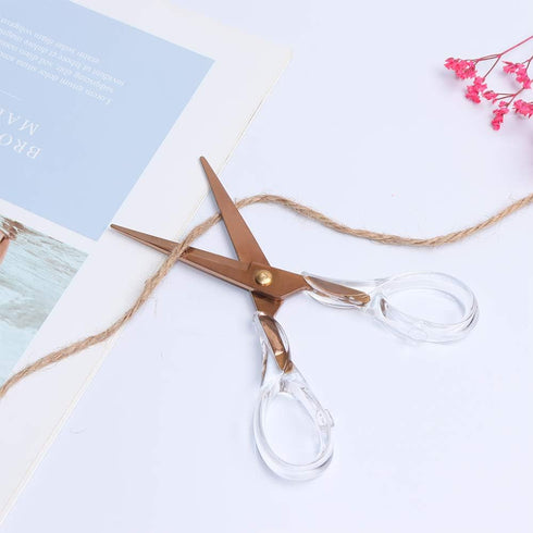 6.5" Acrylic Rose Gold Fabric Scissors Stainless Steel Office Craft Scissors Desk Stationery Paper Cutting Tool Tailor Shears for Sewing, Artwork,...