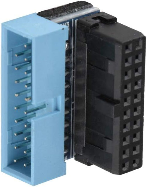 5PCS USB 3.0 19-Pin Motherboard Connector Internal Header, Male to Female Extension Adapter Down Angled 90 Degree for Motherboard Mainboard, Multi...