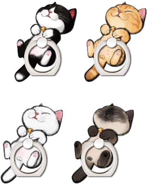 Cute Cat Phone Ring Holder Stand Adjustable Universal Finger Alloy Ring Holder for iPhone...