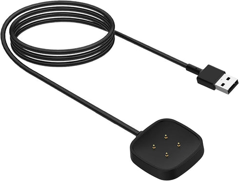 Threeeggs Compatible with Fitbit Versa 3 Charger, USB Charging Cable Dock for Versa 4 Sense 1/2 Smartwatch (3.3ft / 100cm)...