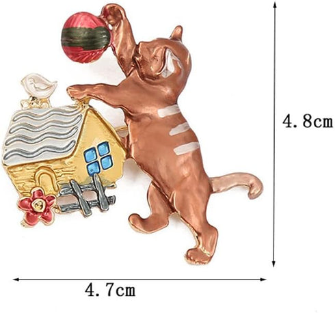 Brooch Cute Cat Pins Cartoon Enamel Pins Brooch Colorful Cat Enamel Pins cat brooch Animal Pattern Lapel Pins Badges Playing...