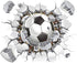 3D Soccer Stickers, Art Ball Soccer Wall Decal for Kids Room, FFootball Vinyl DIY Soccer Wallpaper for Boys Bedroom Playroom Living Room Window Do...