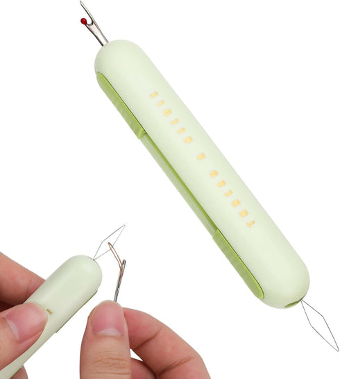 2 in 1 Needle Threader Seam Ripper, Integrated Seam Remover & Needle Threading Tool Seam Opener Sewing Device for Hand Sewing Crafting Knitting Cr...