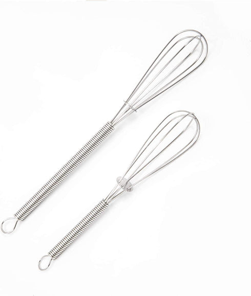 4 Pack Mini Wire Kitchen Whisks Small Egg Whisk Gravy Sauce Mini Whisk Silver-Each of 2PCS 5 Inches and 7 Inches...