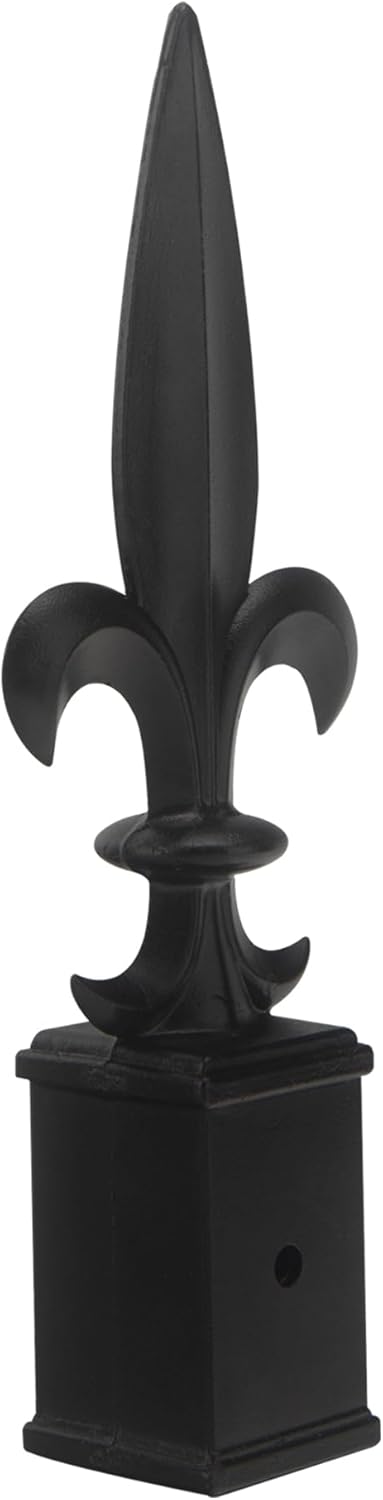 5pcs Metal Trident Spear Fence Finials Fits 1" - Fleur De Lis Aluminium Alloy Black Fence Topper Fence Caps Spear Tips Post Caps for Yard Garden L...