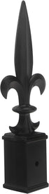 5pcs Metal Trident Spear Fence Finials Fits 1" - Fleur De Lis Aluminium Alloy Black Fence Topper Fence Caps Spear Tips Post Caps for Yard Garden L...
