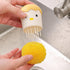 2 PCS Yellow Duck +Yellow chicken Dish Brush Handle Built-in Scraper, Scrub Brush for Pans, Pots, Kitchen Sink Cleaning...