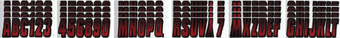 Hardline Products Series 300 Factory Matched 3-Inch Boat & PWC Registration Number Kit, Red/Black - REBKG300...