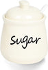 ONTUBE Ceramic Sugar Bowl with Lid and Spoon 12oz (beige)...