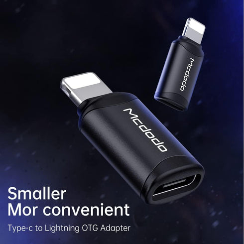 mcdodo USB C to Lightning Adapter 2 Pack,Type C Female to Lightning Male Adapter Cable,Supports Fast Charging Data Transfer for Phone 14/13/12/11/...