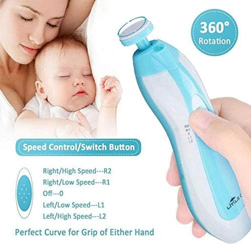 Baby Electric Nail File, 8 in 1 Safe Baby Nail Trimmer, Baby Nail Clippers with 6 Grinding Heads, Baby Nail Care Kit for All Ages...