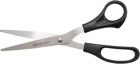 Westcott 13135 Value Line Stainless Steel Shears, Black, 8-Inch Long...