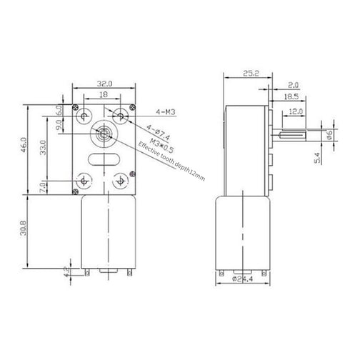 CHACNS 370WG 12V DC 10RPM Electric Motor Worm Geared Drive Motor with Screw Use for Fixed Motor...
