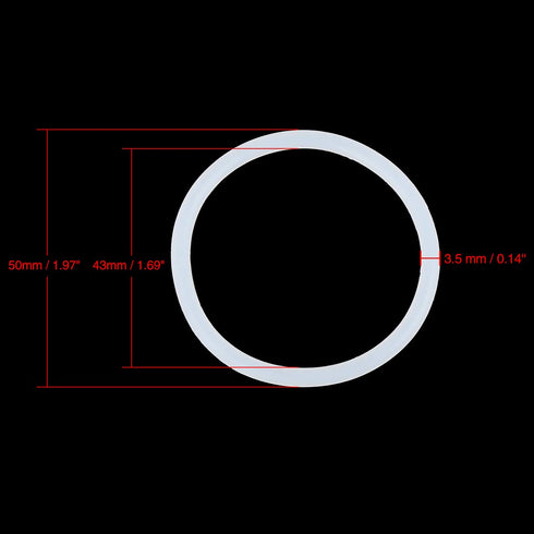 X AUTOHAUX Silicone O-Rings, 50mm OD 43mm ID 3.5mm Width VMQ Seal Gasket for Compressor Valves Pipe Repair, White, Pack of 10...