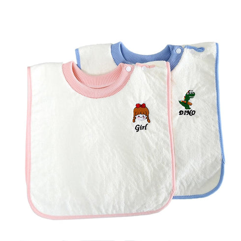 2 Pack 360 ° Rotating Baby Feeding Teething Bibs, Stay-Dry Toddler Bib, The Adjustable Baby Waterproof Bibs, Width Coverage and Pull-Over Design B...