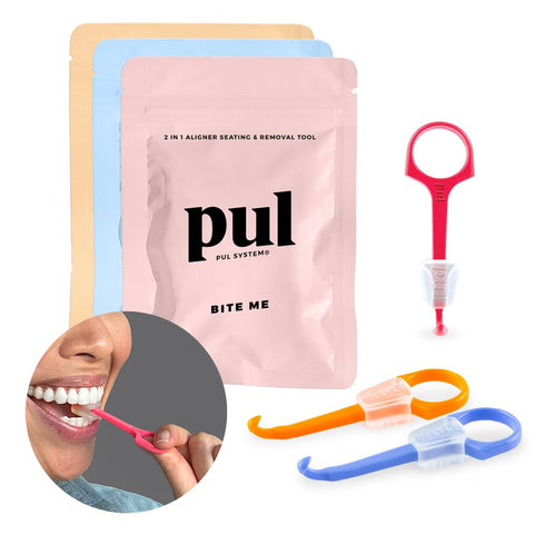 PUL 2 in 1 Chewies & Clear Aligner Removal Tool Combo by The Pultool | Compatible with Invisalign Removable Braces & Trays, Aligners, Retainers, &...