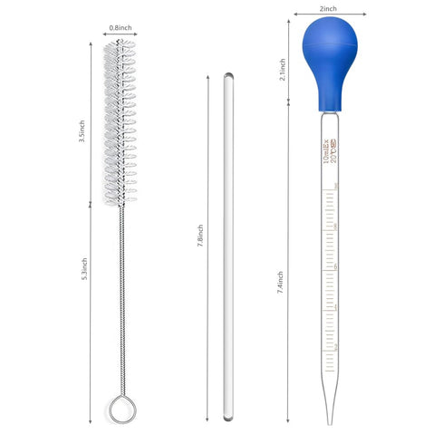 Droppers 10ml Pipettes Glass Graduated Dropper Lab Pipette Liquid Pipette (8)...