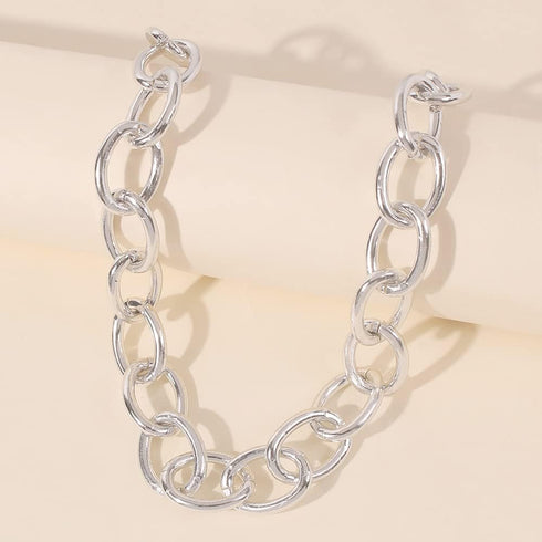 Punk Chain Choker Necklace Chunky Curb Link Chain Necklace Dainty Silver Necklace Accessories for Women Girls...