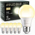 TJOY 6 Pack A19 LED Light Bulbs, 60 Watt Equivalent LED Bulb, Efficient 9W, Soft Warm White 2700K, E26 Standard Base, Non Dimmable Energy Saving L...