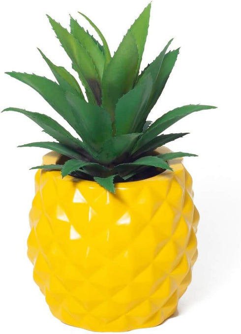 Artificial Succulent Potted Pineapple Decor - Fake Pineapple Home Office Kitchen Table Decoration (Yellow)...