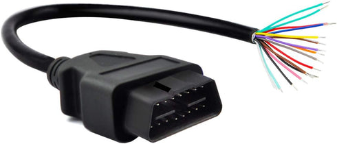 iKKEGOL OBD OBDII J1962 Male Connector to Open Plug Wire, OBD Diagnostic Extension Cable OBD2 Pigtail, DIY Mobley USB Adapter (30cm/12'')...