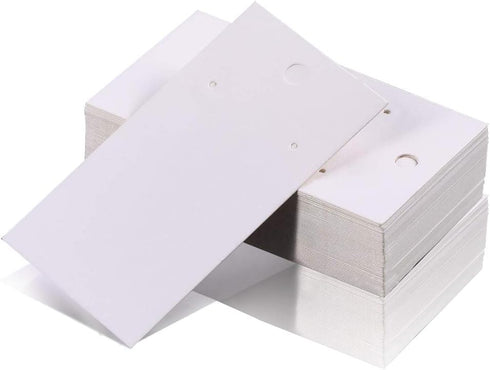 Paper & Plastic Jewelry Earrings Display Cards Rectangle White W/Self-Seal Bags - Blank for You to Customize - 100 Sets…...