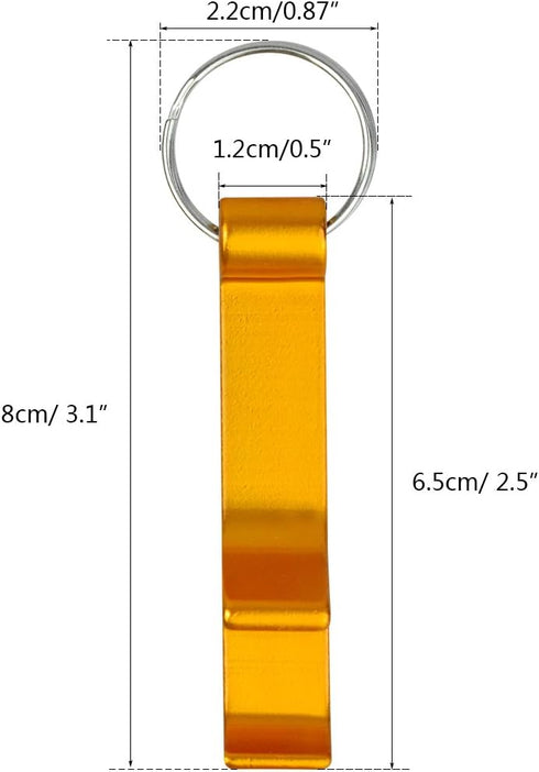 16 pcs 8 Colored Metal Bottle Opener, Split Key Ring Chain Keychain Bulk Aluminum Pocket Claw Bar Soda Beverage Beer Bottle Opener...