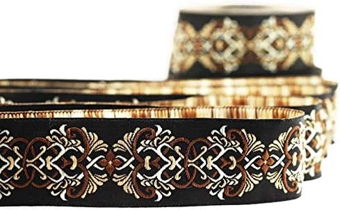 10.9 Yards 0.98 inch Celtic Knot Brown Jacquard Ribbon Trim Embroidered Sewing Band Woven Border 25976...