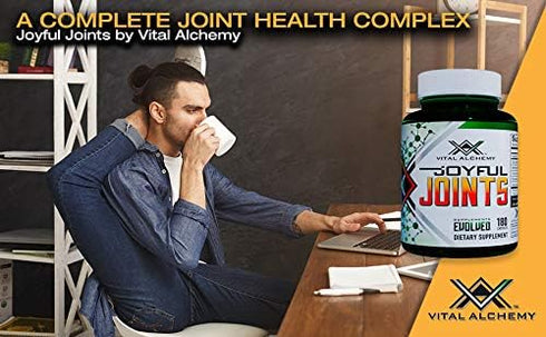 Joyful Joints by Vital Alchemy |Highest Grade Glucosamine, Turmeric, MSM, Bromelain, Hyaluronic Acid,Cissus, MSM,Bioperine Highest Potent Joint He...