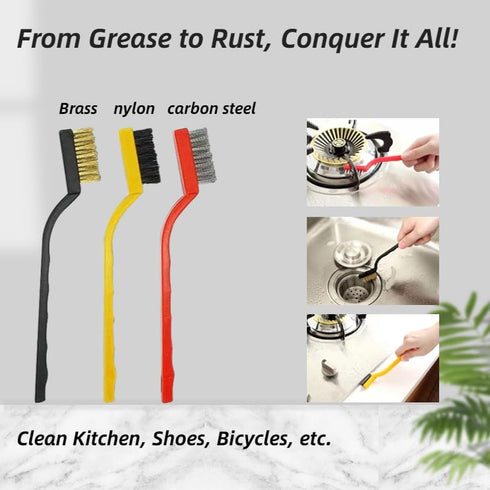 2Pcs Cleaning Scraper for Ovens, Stoves, Induction Hob, Stainless Steel Multi-Kitchen Scraperwith 3Pcs Stainless Steel Brass Nylon Brush ,Straight...