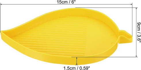 PATIKIL 2pcs Diamond Painted Tray, 15x9cm Diamond Art Trays Leaf Bead Rhinestone Sorting Tray Organizer Large Plate Craft Tool, Yellow...