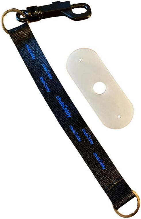 CHU-BUDDY Chubuddy Chew Holder Black Screen Print- Black Tether and Natural Strap...