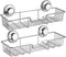 ARCCI Suction Shower Caddy, Shower Shelf Basket with Hooks, Wall Mounted Bathroom Organizer - 304 Stainless Steel Shower Rack for Shampoo, Conditi...