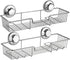 ARCCI Suction Shower Caddy, Shower Shelf Basket with Hooks, Wall Mounted Bathroom Organizer - 304 Stainless Steel Shower Rack for Shampoo, Conditi...