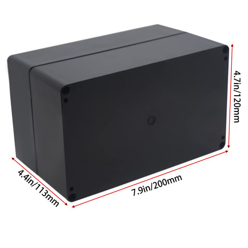 Watertight Junction Box, IP67 Waterproof Project Box Durable ABS Plastic Electronic Enclosure Case for DIY Electrical Project Black 7.87" x 4.72" ...
