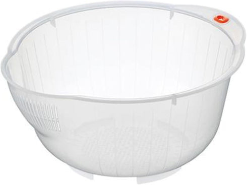 Plastic Japanese Rice Washing Bowl with Side and Bottom Drainers...