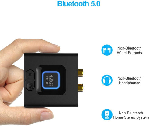 1Mii Bluetooth Audio Receiver 12hrs Playtime, Bluetooth 5.1 Adapter for Home Stereo Music Streaming System, Low Latency, Bass Mode(Audio Only)...