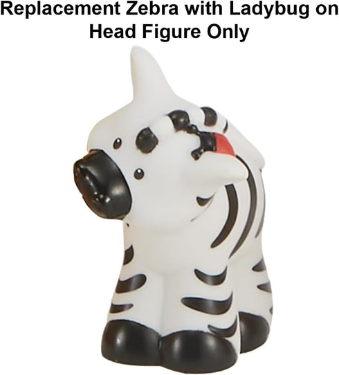 Replacement Part Fisher-Price Little-People Noah's Ark Playset - BMM06 - DKV14 ~ Replacement Zebra with Ladybug on Head Figure, White, Black, Red...