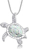 CH01 925 Silver Cute Turtle Pendant Necklace Lovely Animals White Diamond Necklace Jewelry Gifts...