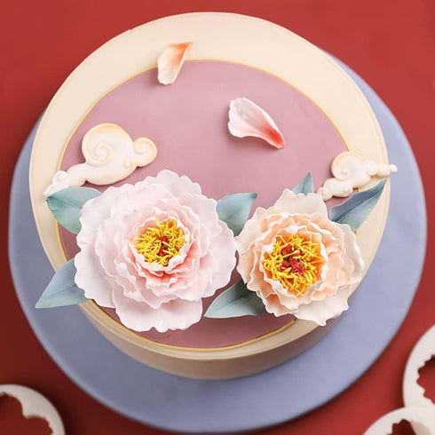 SK 5-Piece Peony Fondant Cutters Set Sugarcraft Modeling Tools Kit for Cake Decoration Black...