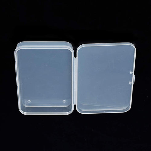 AKOAK Clear Polypropylene Rectangle Mini Storage Containers Box with Hinged Lid for Card,Accessories,Crafts,Learning Supplies,Screws,Drills,Batter...