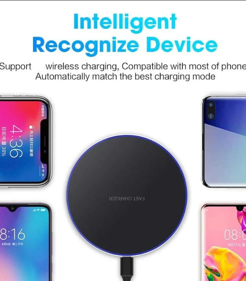 Fast Charge 10W Max Ethernoid Universal Fast Wireless Charging Pad Compatible with iPhone 14/14 Plus/14 Pro/14 Pro Max/13/13 Mini/SE 2022/12/11/X/...