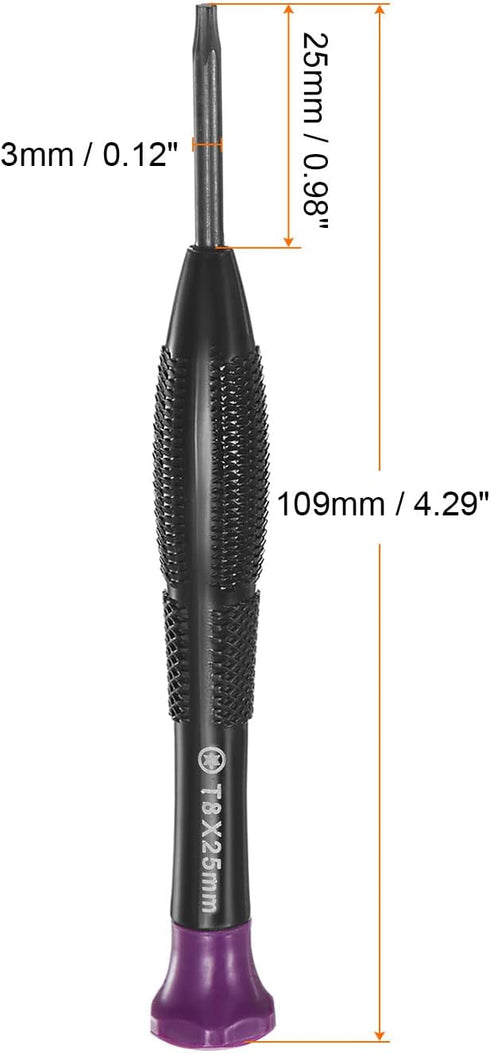 2pcs Precision Torx Screwdriver T8 Star Head Swivel Lid Non-slip Plastic Handle for Phone Watch Eyeglasses Electronics Repair...