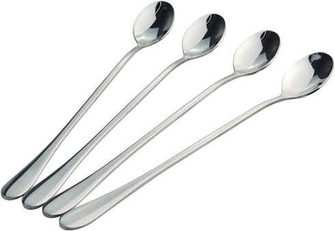 4pcs 9" Long Handle Iced Tea & Coffee Spoon Set, Stainless Steel Cocktail Stirrer for Mixing Drinks...
