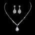 JAKAWIN Bride Silver Bridal Necklace Earrings Set Crystal Wedding Jewelry Set Rhinestone Choker Necklace for Women (Set of 3) (NK144-3)...
